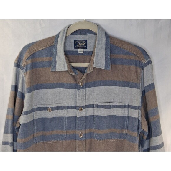 J. Crew Brushed Midweight Cotton Stripe Shirt H4831 Size L - Picture 3 of 16